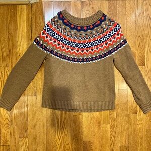 J. Crew camel color fair isle sweater